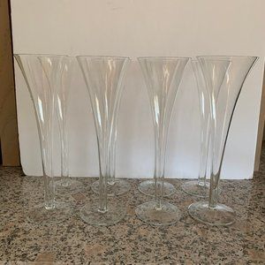 1990s Hollow-stem Champagne Flutes, set of 8